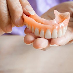 a closeup of a denture